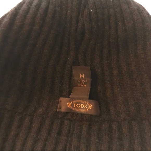 Todds Mens Suede and Cashmere Brown Beanie - Picture 4 of 6